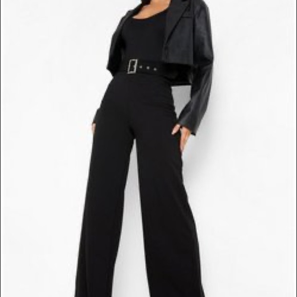 Black wide leg pants